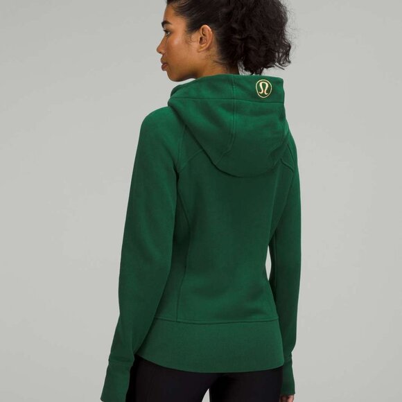 Lululemon Scuba Full-Zip Hoodie Everglade Green Gold Zip Size 18 $118 Sweatshirt - Picture 2 of 3